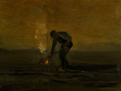 Onkruid verbrandende boer (1883), Vincent van Gogh (1853-1890)
